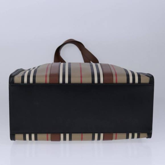 BURBERRY Nova Check Tote Bag PVC Leather Beige Auth 101908 - Picture 9 of 16